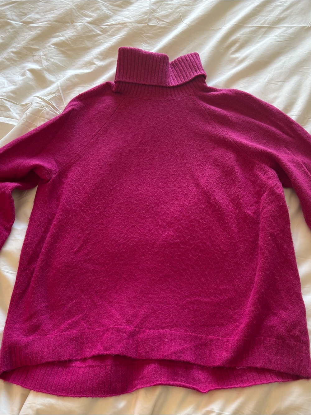 J. Crew Hot Pink Turtleneck Sweater